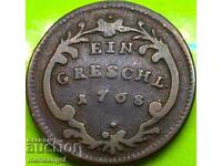 1 Groschen 1768 Austria for Czech Republic M.Theresa Bohemia 23mm Rare