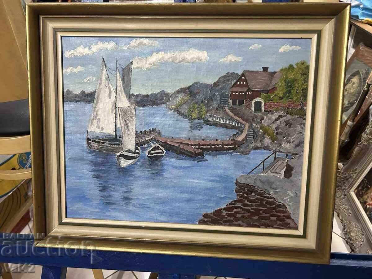 Delivery of Coastal marina with sailboats