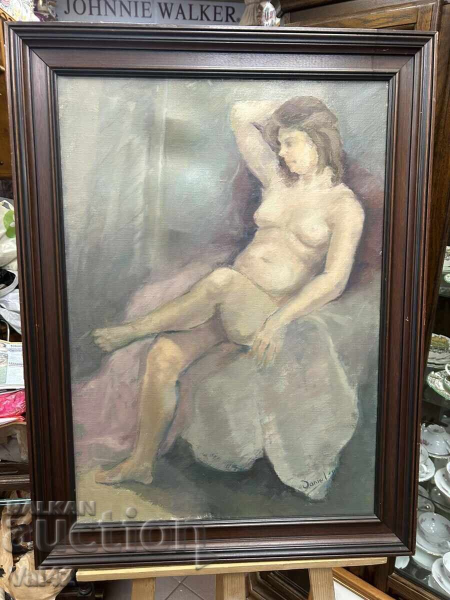 Female nude in pastel tones