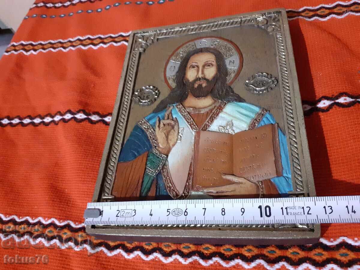 Bulgarian colorful icon wood carving with certificate - 7