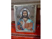 Bulgarian colorful icon wood carving with certificate