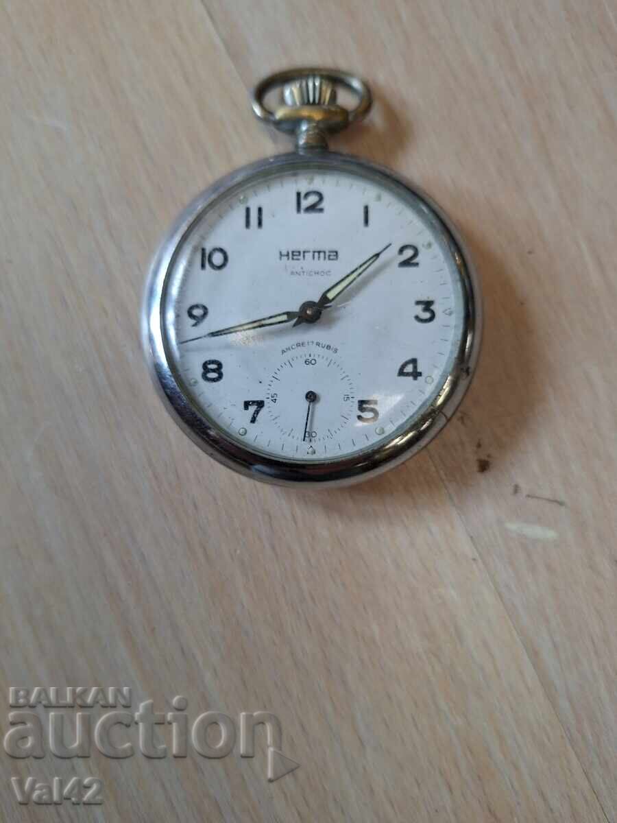 HERMA Pocket Watch – Antichoc / 17 Jewels HERMA Pocket Watch – Antichoc / 17 Jewels