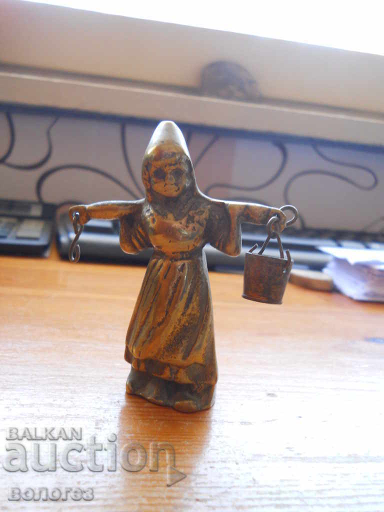 Antique bronze statuette - Dutch girl carrying water with price 10.00 BGN | € 5.11