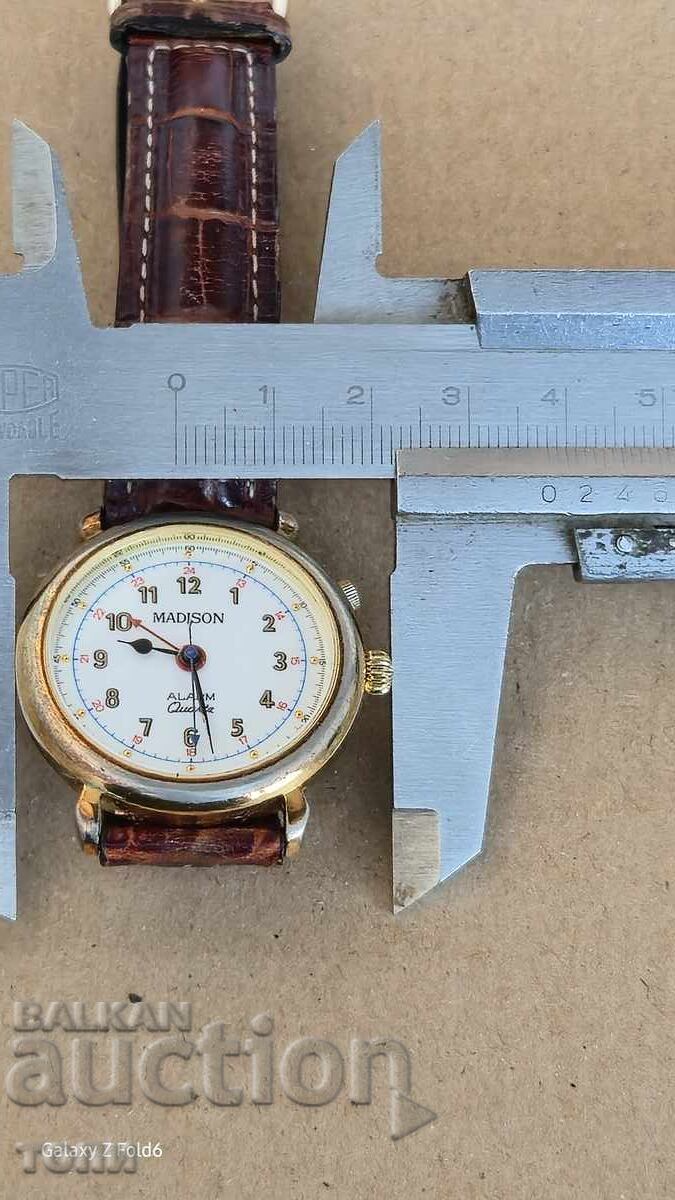 MADISON QUARTZ ALARM RARE WORKS WITHOUT WARRANTY BZC !!! - 7 MADISON QUARTZ ALARM RARE WORKS WITHOUT WARRANTY BZC !!! - 7