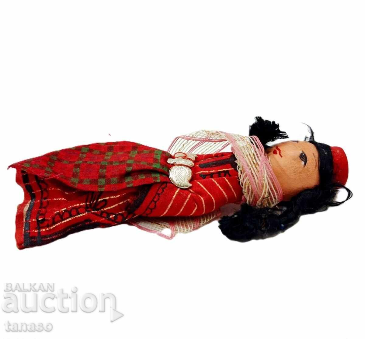 Δημοπρασία Παλιά ξύλινη, έθνικ, παραδοσιακή κούκλα, διακόσμηση, κορίτσι