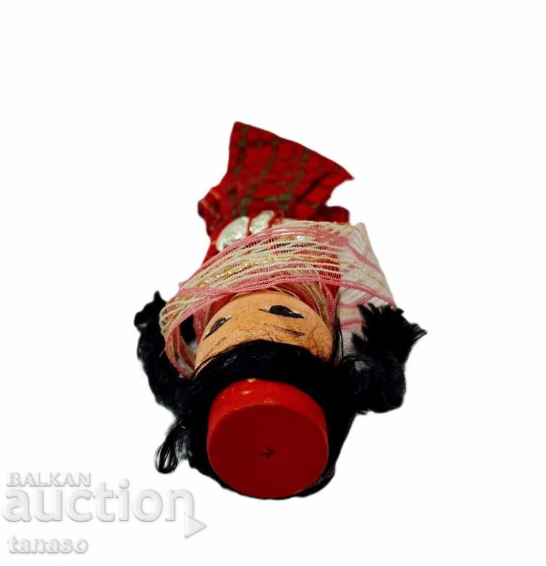 Παλιά ξύλινη, έθνικ, παραδοσιακή κούκλα, διακόσμηση, κορίτσι - 5