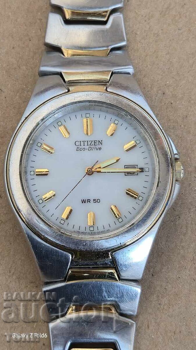CITIZEN ECO DRIVE WR 50 QUARTZ JAPAN RARE, I DON'T KNOW IF IT WORKS