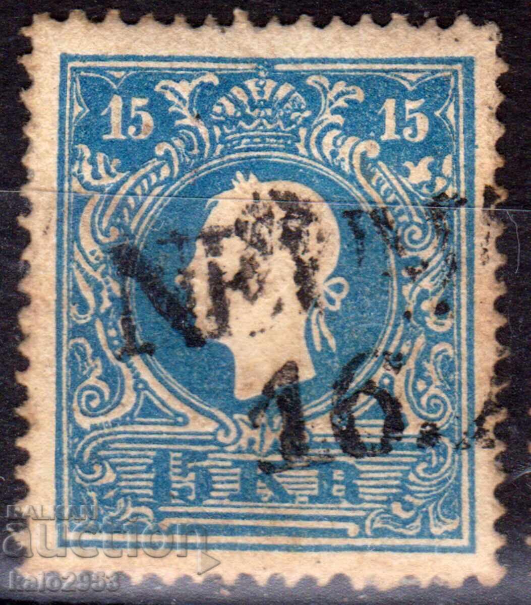 Austria-1858-Clasic-regulară-Împăratul Franz Joseph.,ștampilă Austria-1858-Clasic-regulară-Împăratul Franz Joseph.,ștampilă
