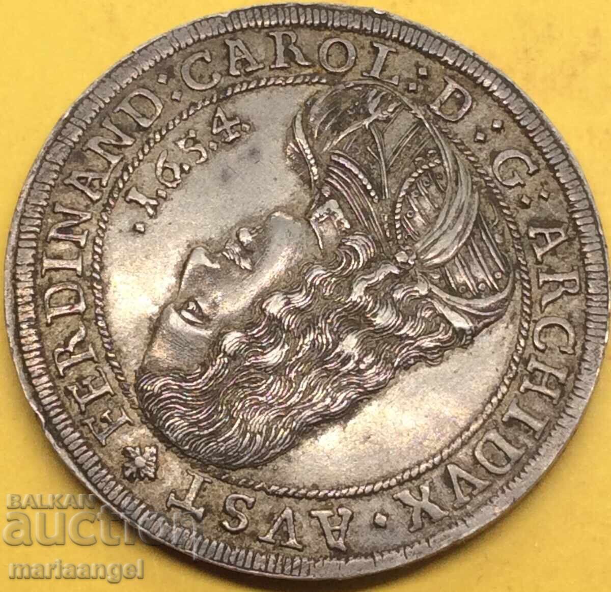 RDR Austria 1 Thaler 1654 Sala Tirol Ferdinand Karl argint RAR - 6