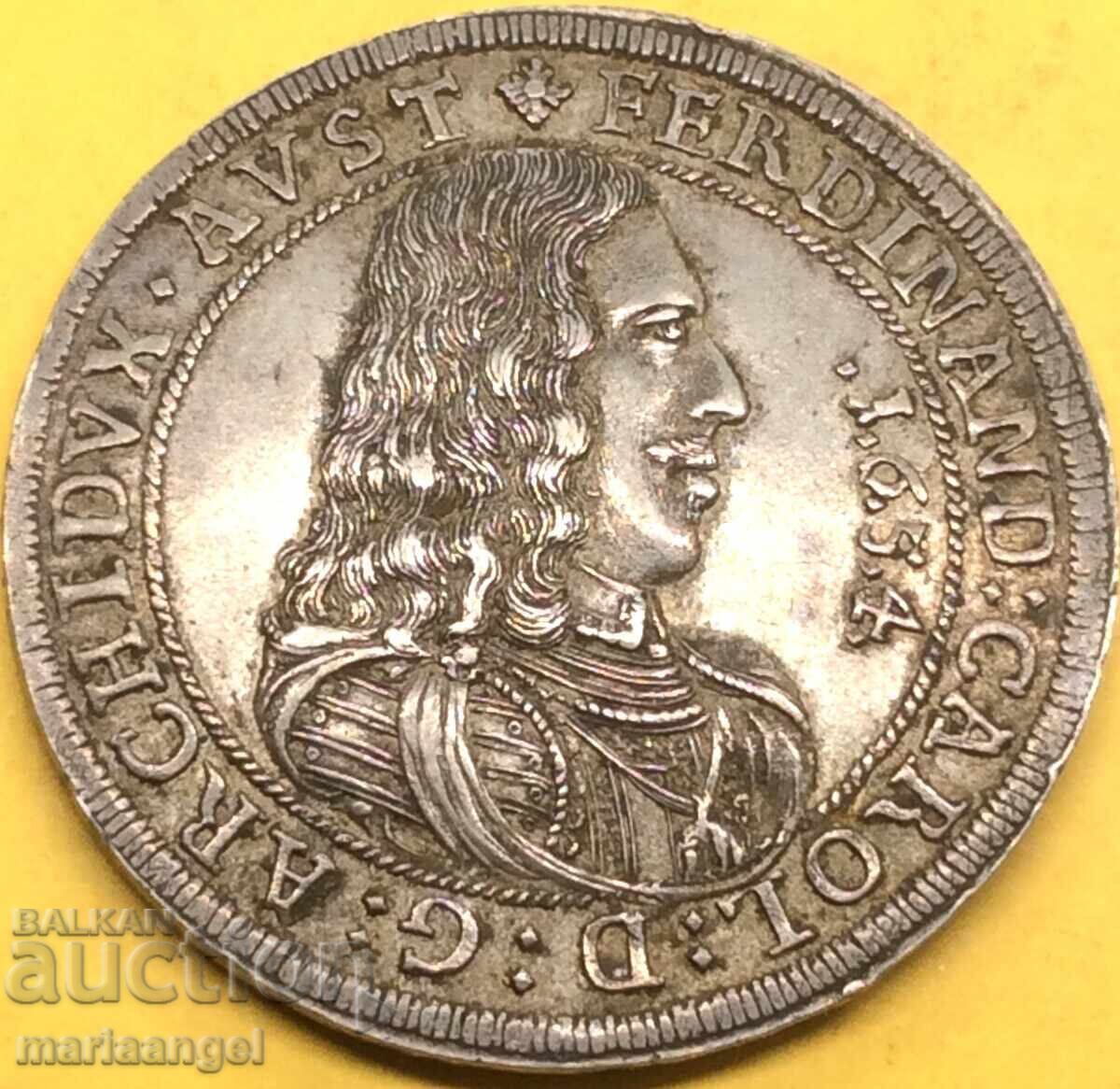 RDR Austria 1 Thaler 1654 Sala Tirol Ferdinand Karl argint RAR - 7