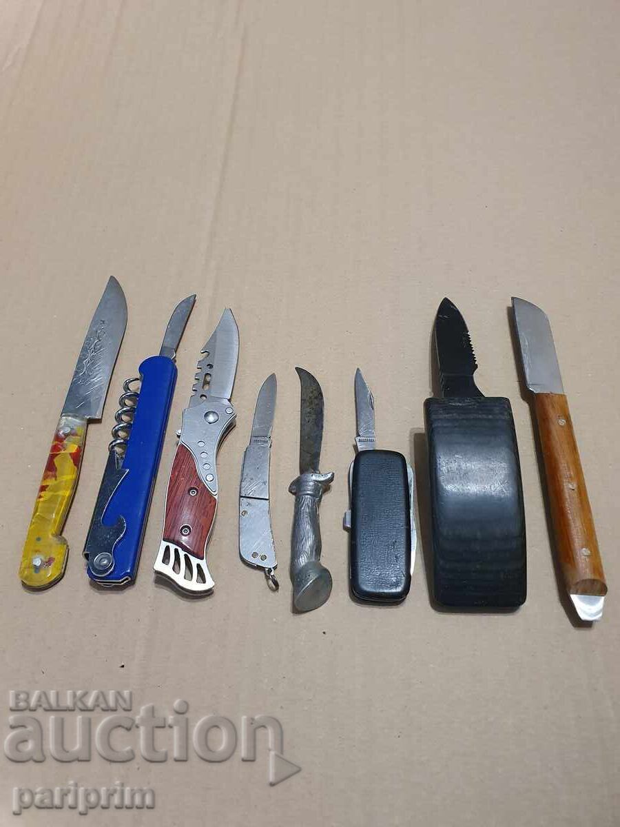 Лот от 11 джобни ножчета, Някои са редки. От 0.01 лв. с цена 5.50 лв. | € 2.81 Лот от 11 джобни ножчета, Някои са редки. От 0.01 лв. с цена 5.50 лв. | € 2.81