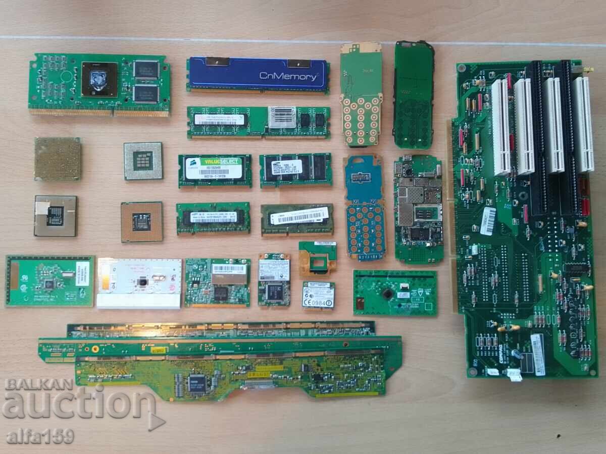 Lot of processors, RAM and motherboards for electronic scrap Lot of processors, RAM and motherboards for electronic scrap