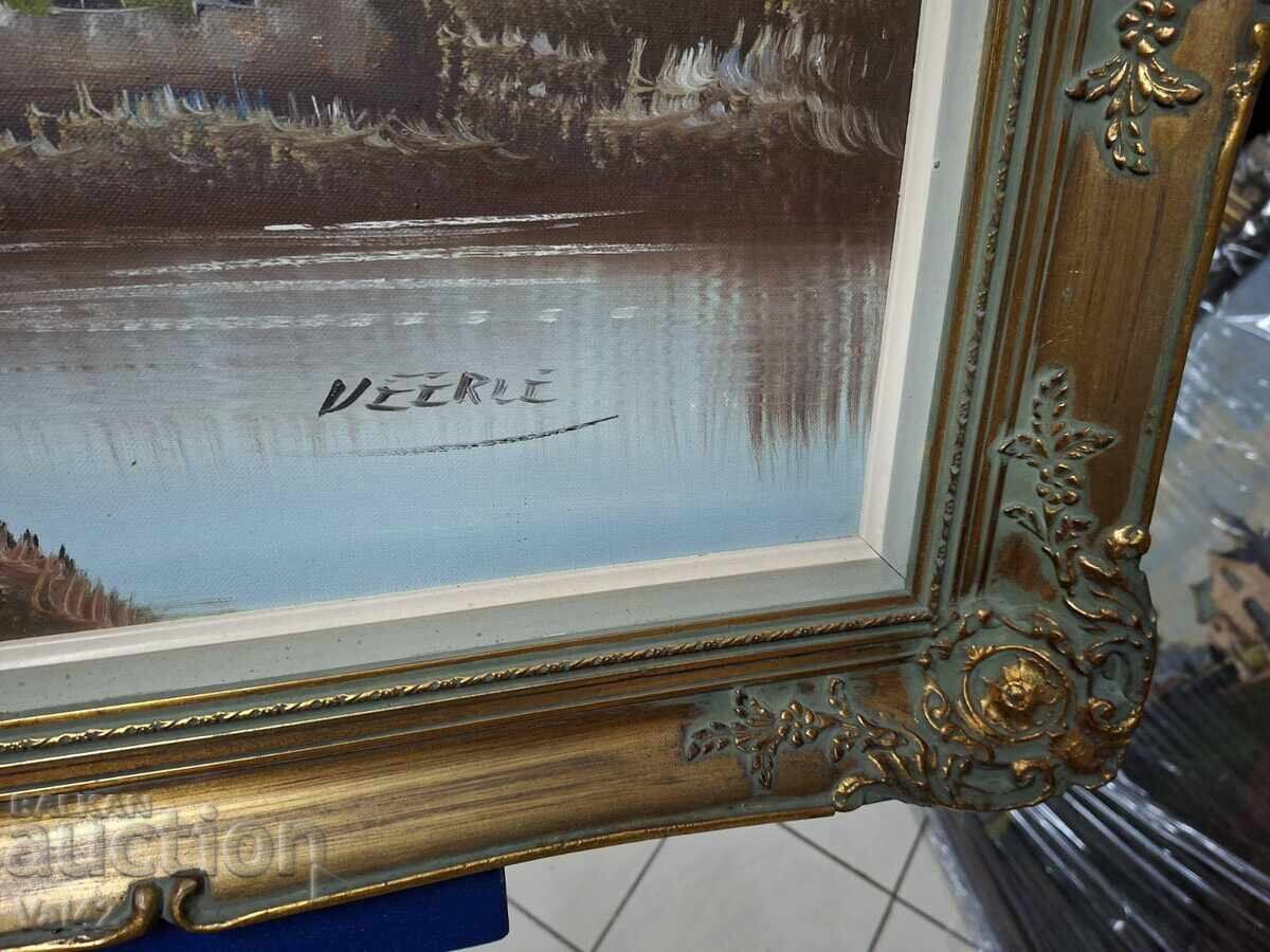 Πίνακας "Τοπίο με ανεμόμυλο" - ελαιογραφία, μπαρόκ με τιμή 105.00 BGN | € 53.69 Πίνακας "Τοπίο με ανεμόμυλο" - ελαιογραφία, μπαρόκ με τιμή 105.00 BGN | € 53.69