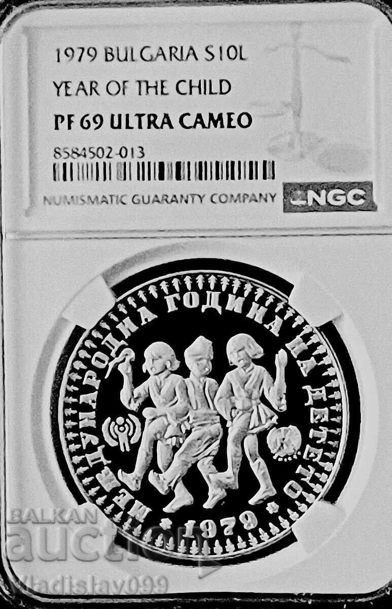 10лв.1979г.Година на детето. NGC PF 69 ULTRA CAMEO