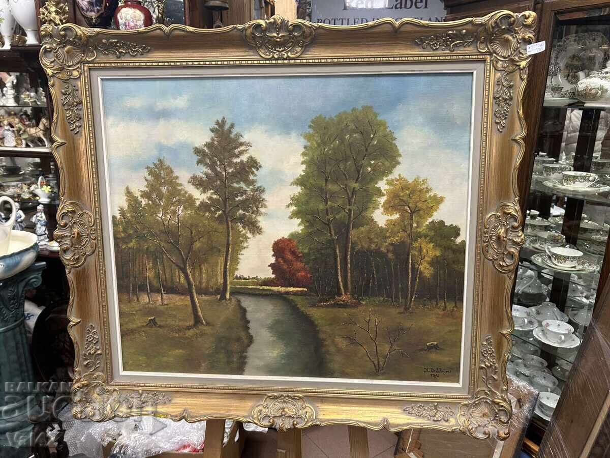 Auction  Landscape - oil painting in a Baroque frame