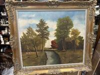 Landscape - oil painting in a Baroque frame
