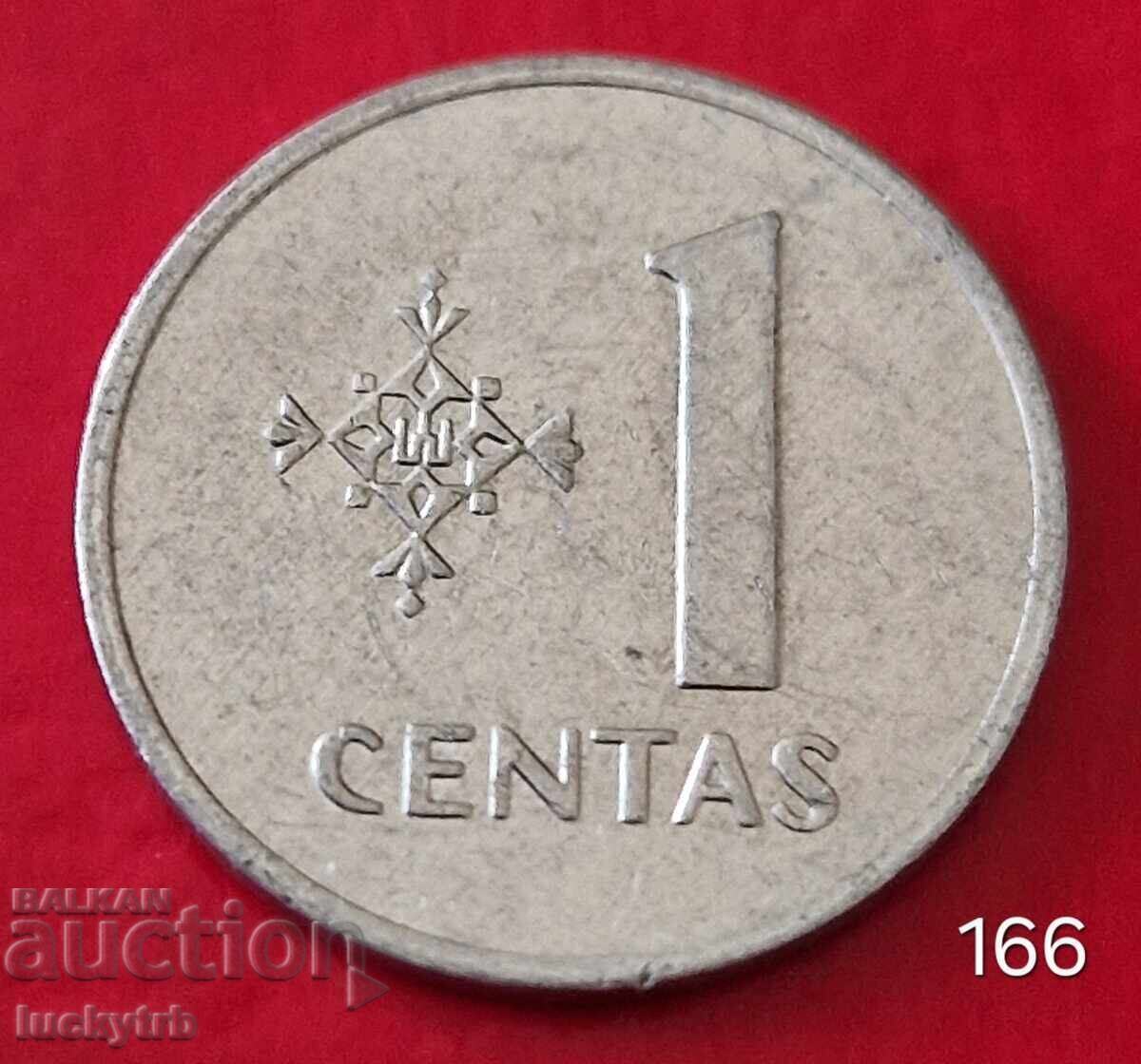 1 центас 1991 -Литва