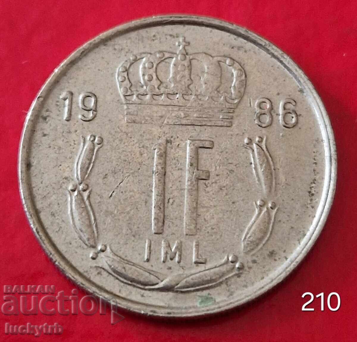 1 Franc 1986 - Luxembourg 1 Franc 1986 - Luxembourg