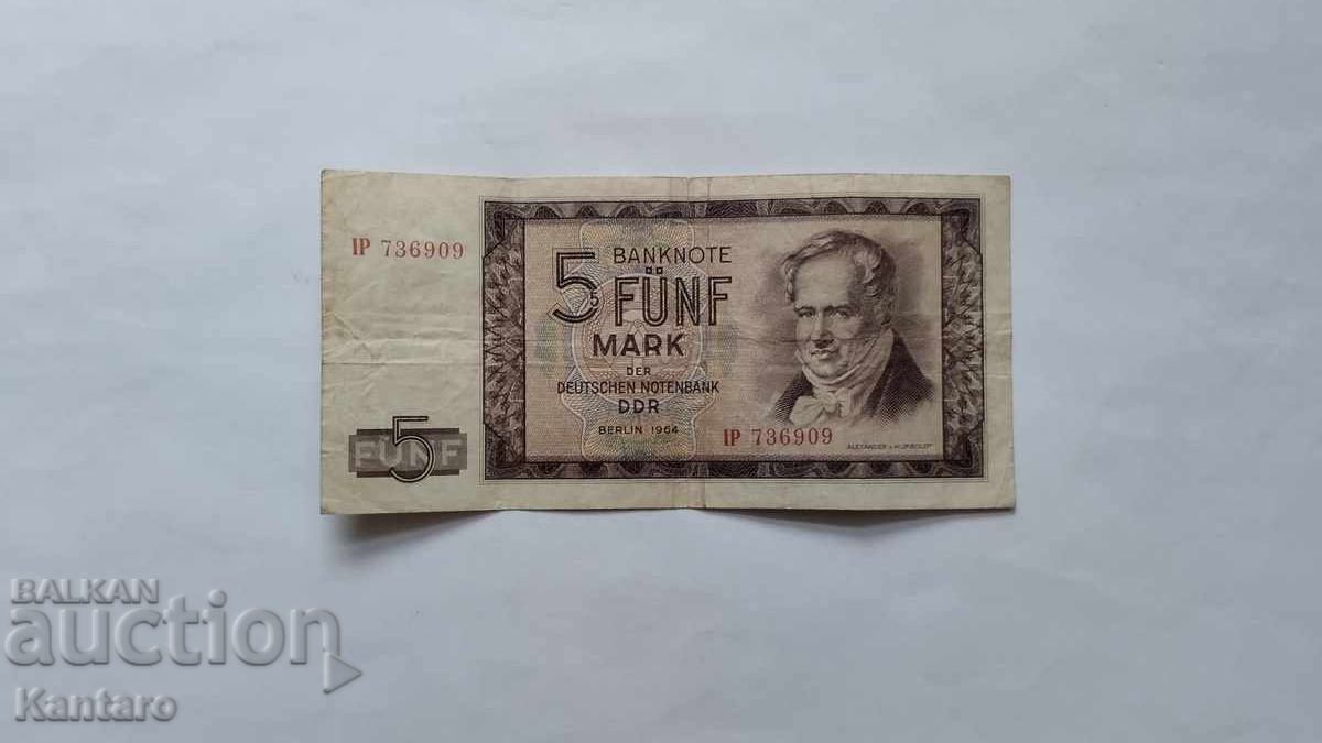 Τραπεζογραμμάτιο - ΓΕΡΜΑΝΙΑ / ΓΔΡ / - 5 μάρκα - 1964