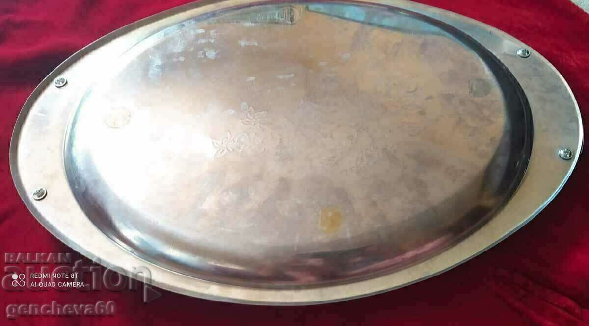 Delivery of Oval Serving Tray with Handles 24K GOLD