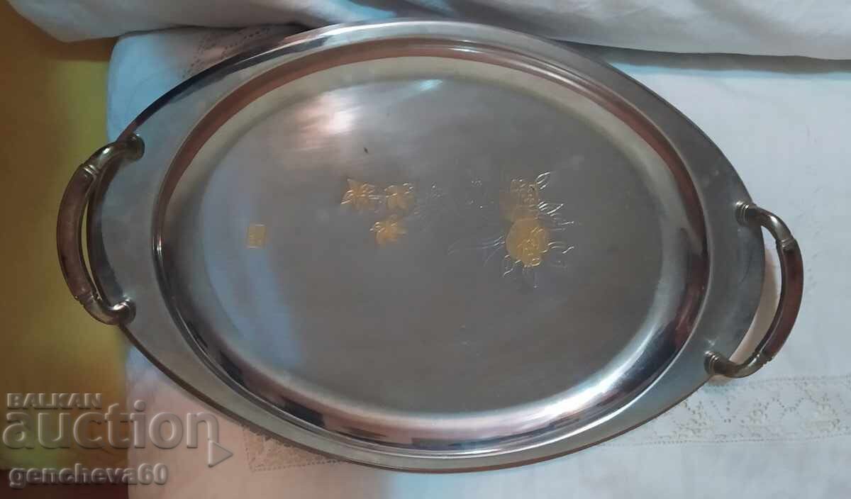 Oval Serving Tray with Handles 24K GOLD - 5