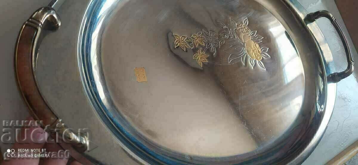 Oval Serving Tray with Handles 24K GOLD - 6