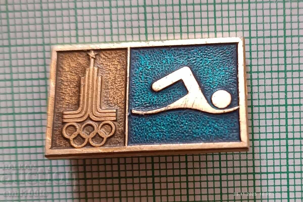 Badge - Olympics Moscow 1980 Swimming