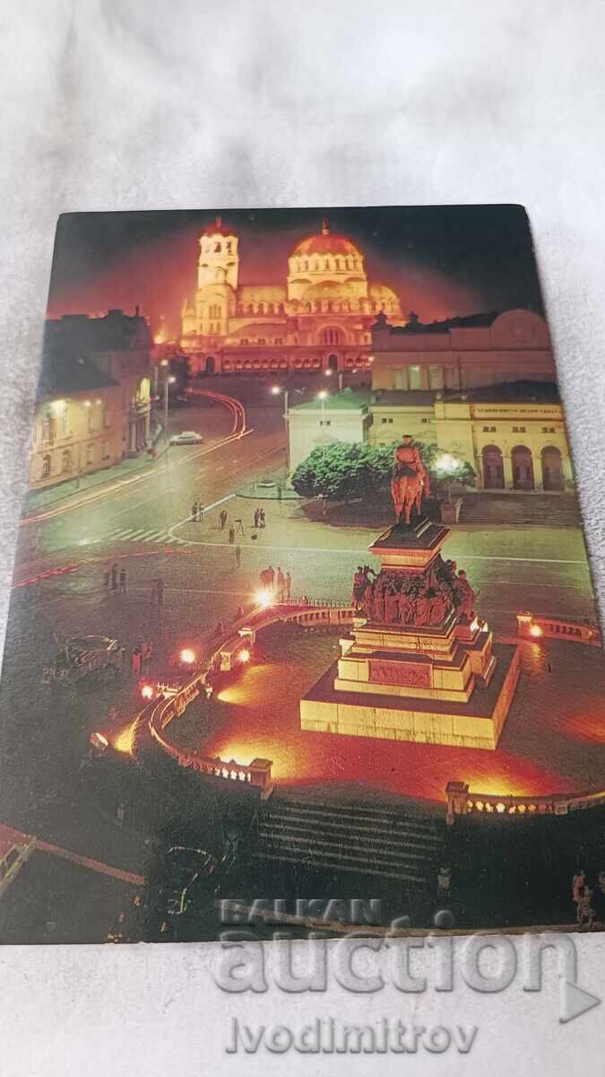 Π Κ Σόφια Πλατεία Εθνοσυνέλευσης Νυχτερινή θέα