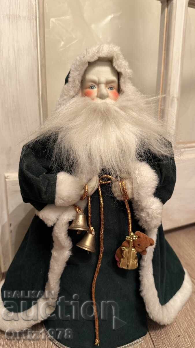 Moș Crăciun mare, vechi, din porțelan – vârf de brad