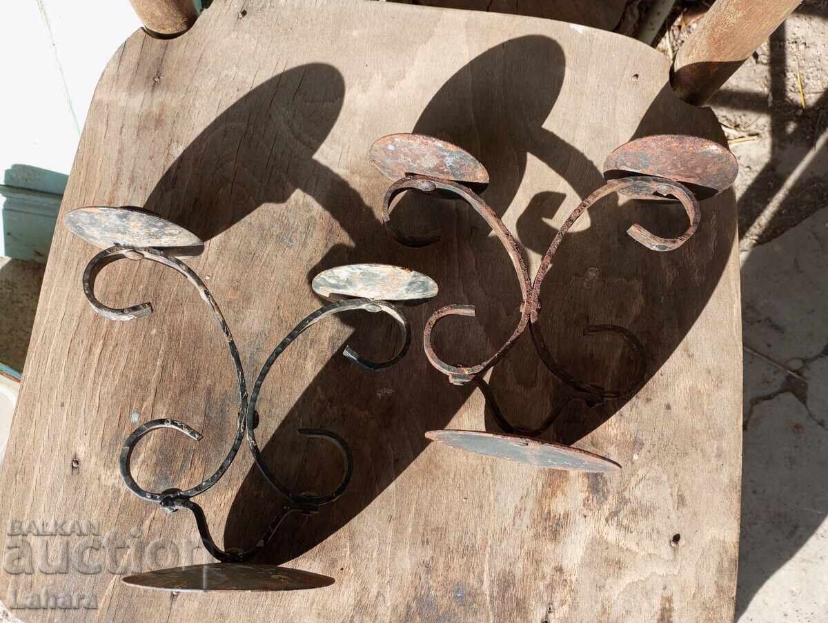 Wrought iron candle holders from the socialist era with price 0.20 BGN | € 0.10 Wrought iron candle holders from the socialist era with price 0.20 BGN | € 0.10