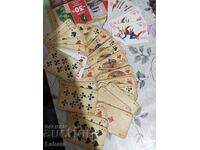 Old retro cards for belote 32 with many jokers