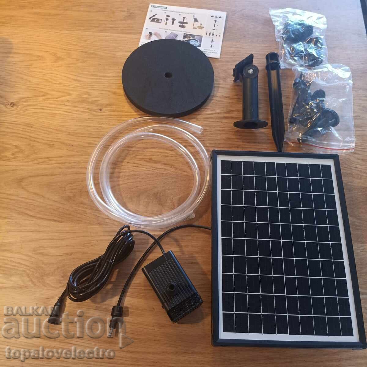 Auction  Solar fountain 7.5W with filter, 10 nozzles, dry run protection and with