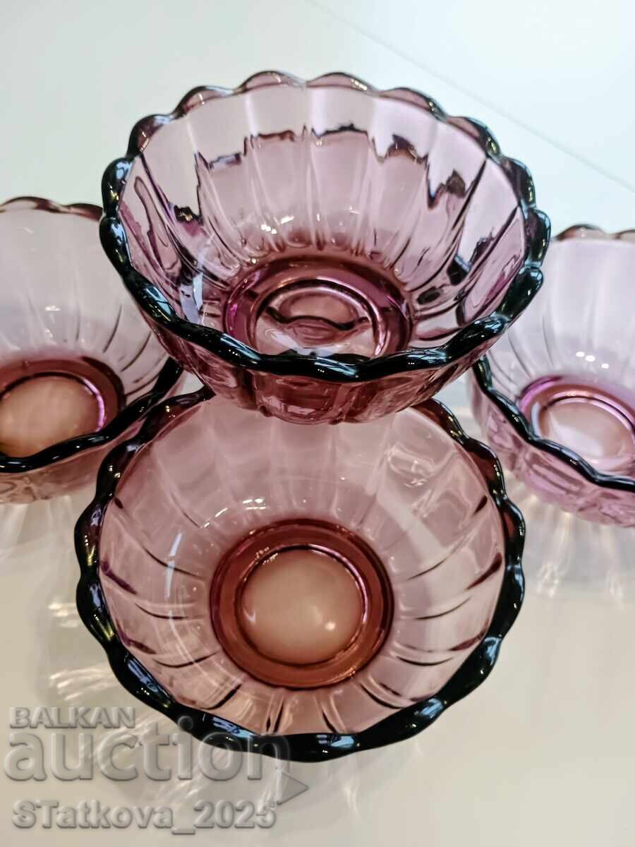 Boluri de sticlă pentru desert. Culoare "Afine" - 5