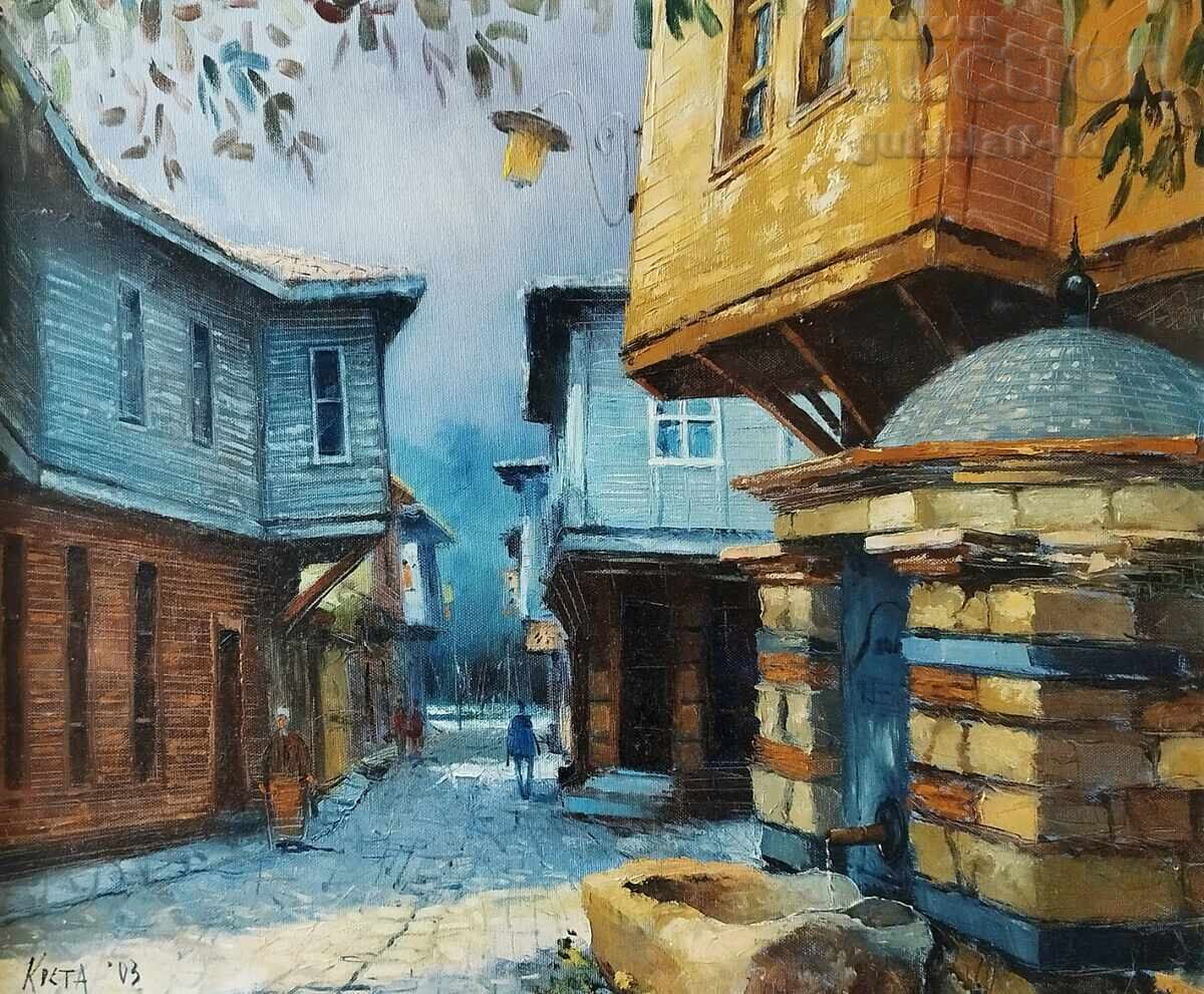 Πίνακας "Η παλιά βρύση στη Νεσεμπάρ", ζωγρ. Κ. Στανοέφ (Κόστα) με τιμή 1400.00 BGN | € 715.81