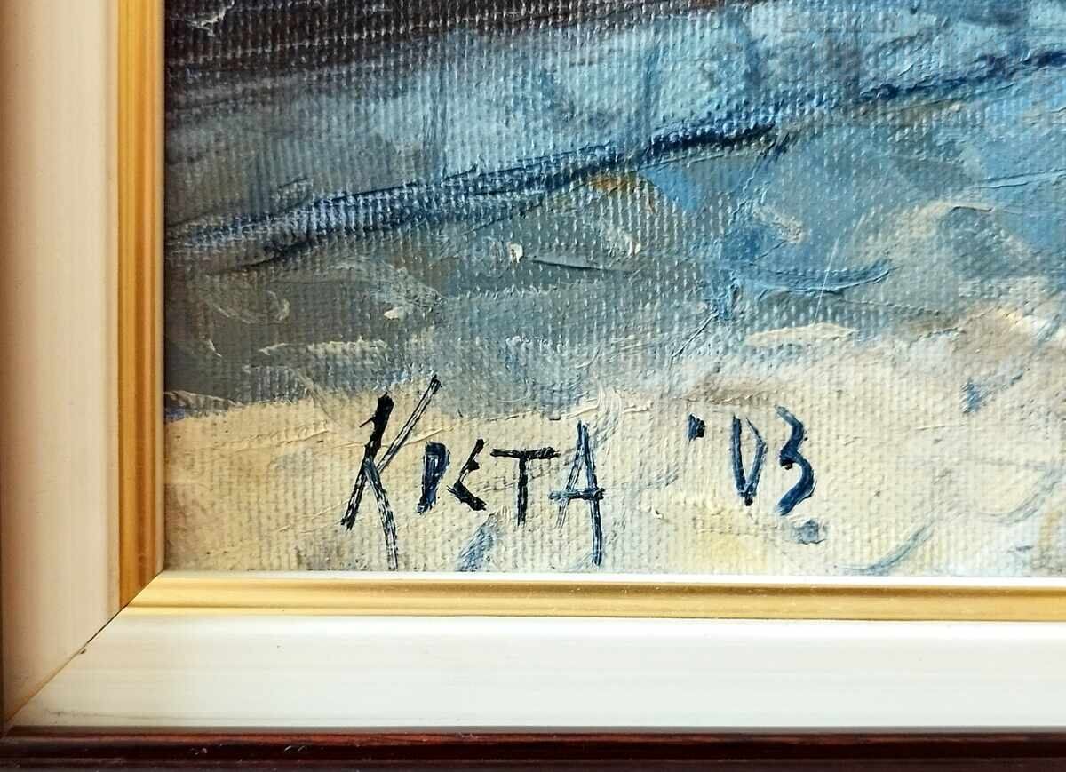 Δημοπρασία Πίνακας "Η παλιά βρύση στη Νεσεμπάρ", ζωγρ. Κ. Στανοέφ (Κόστα)