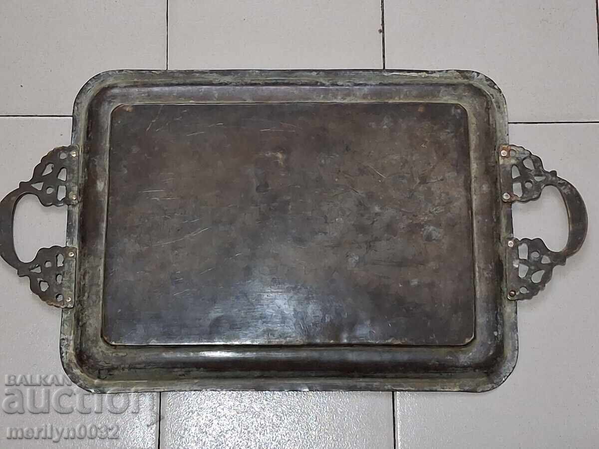 Παράδοση Χειροποίητη χαραγμένη μπρούτζινη πιατέλα τέλη 19ου αιώνα