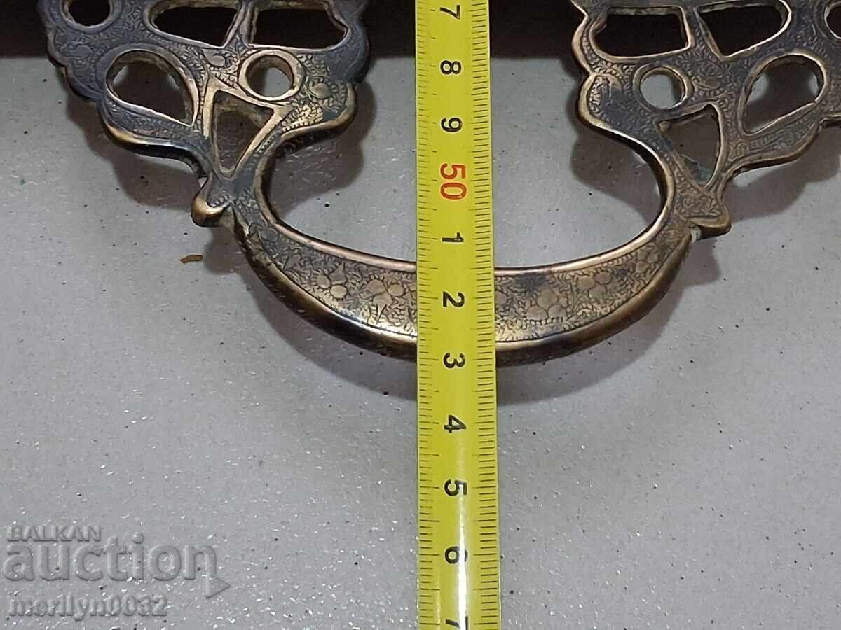 Χειροποίητη χαραγμένη μπρούτζινη πιατέλα τέλη 19ου αιώνα - 5