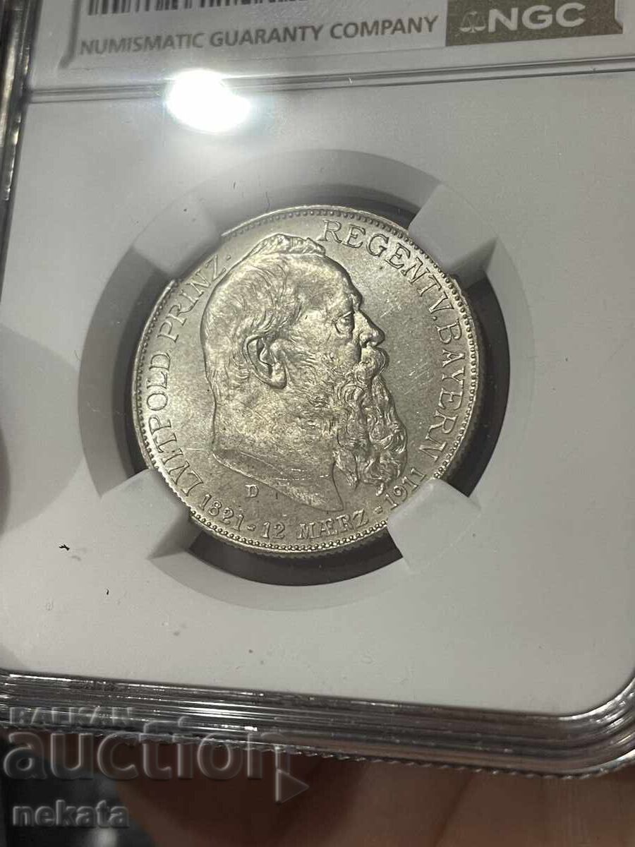 Imperiul German - Bavaria, 2 mărci, 1911, MS64 NGS cu preț 400.00 BGN | € 204.52