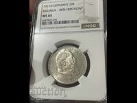 Imperiul German - Bavaria, 2 mărci, 1911, MS64 NGS