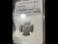 Μαυροβούνιο 1 παρά, 1906 μ.Χ. NGC MS63BN