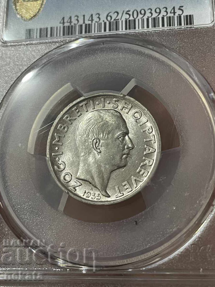 Licitație Albania 1 franc argint, 1935, PCGS MS62 Licitație Albania 1 franc argint, 1935, PCGS MS62