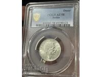 Сърбия 1 Динар, 1912 г. PCGS AU58