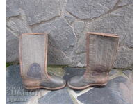 Old Bulgarian guard military boots with zinc studs