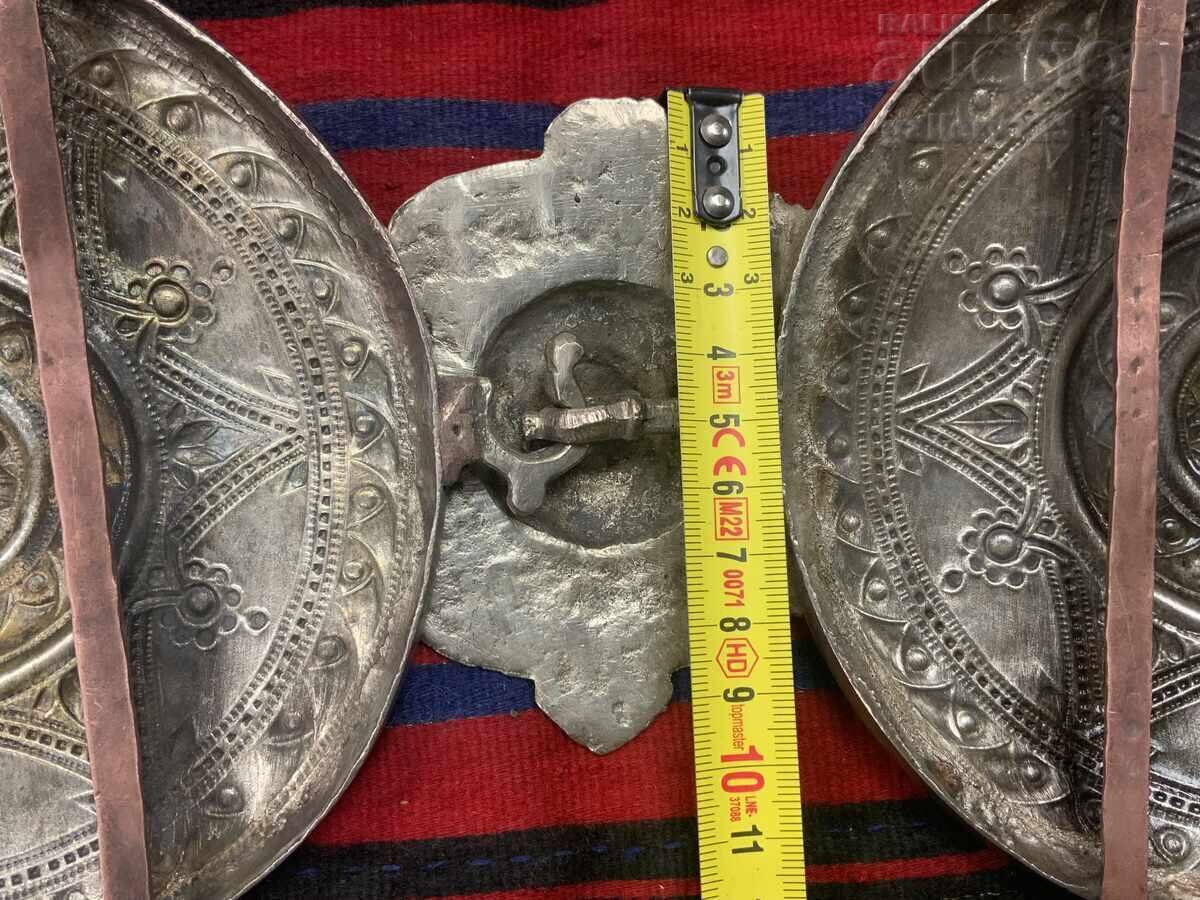 Huge Revival-era buckle Macedonia silver cut wrought - 12