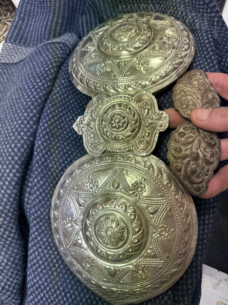 Huge Revival-era buckle Macedonia silver cut wrought - 13