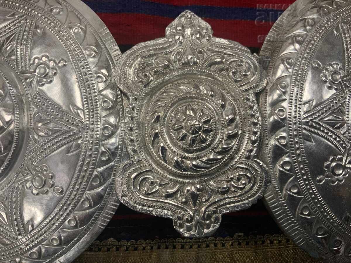 Auction  Huge Revival-era buckle Macedonia silver cut wrought