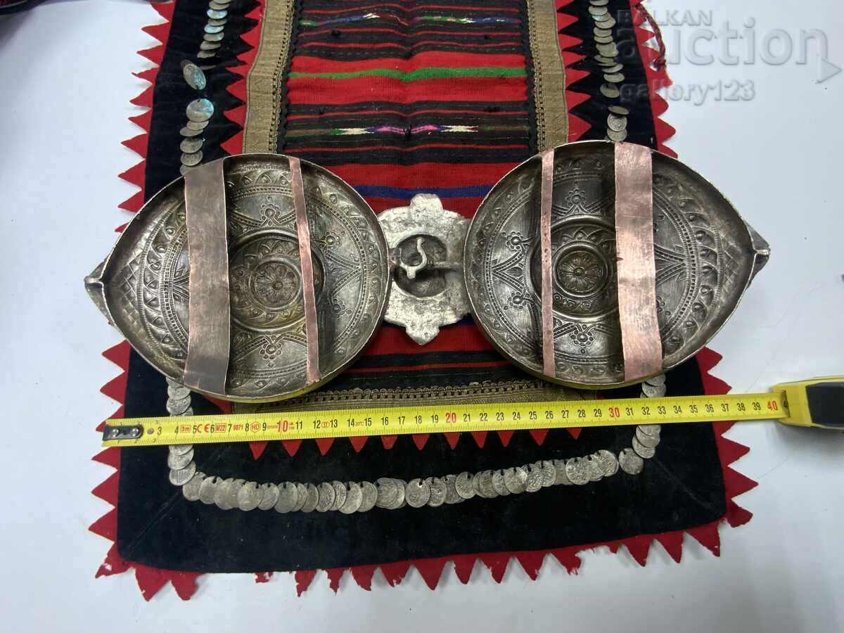 Huge Revival-era buckle Macedonia silver cut wrought - 6