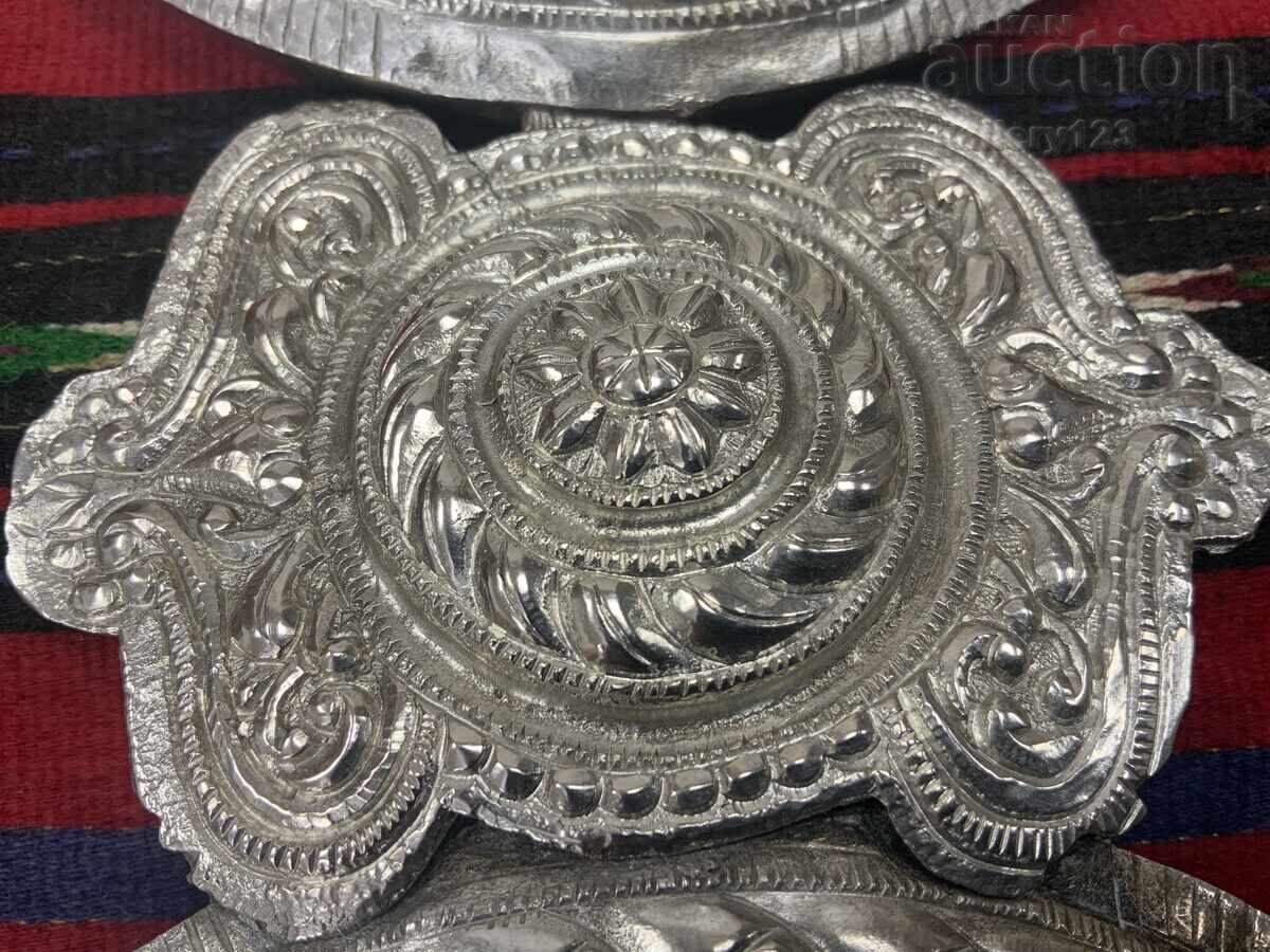 Huge Revival-era buckle Macedonia silver cut wrought - 7