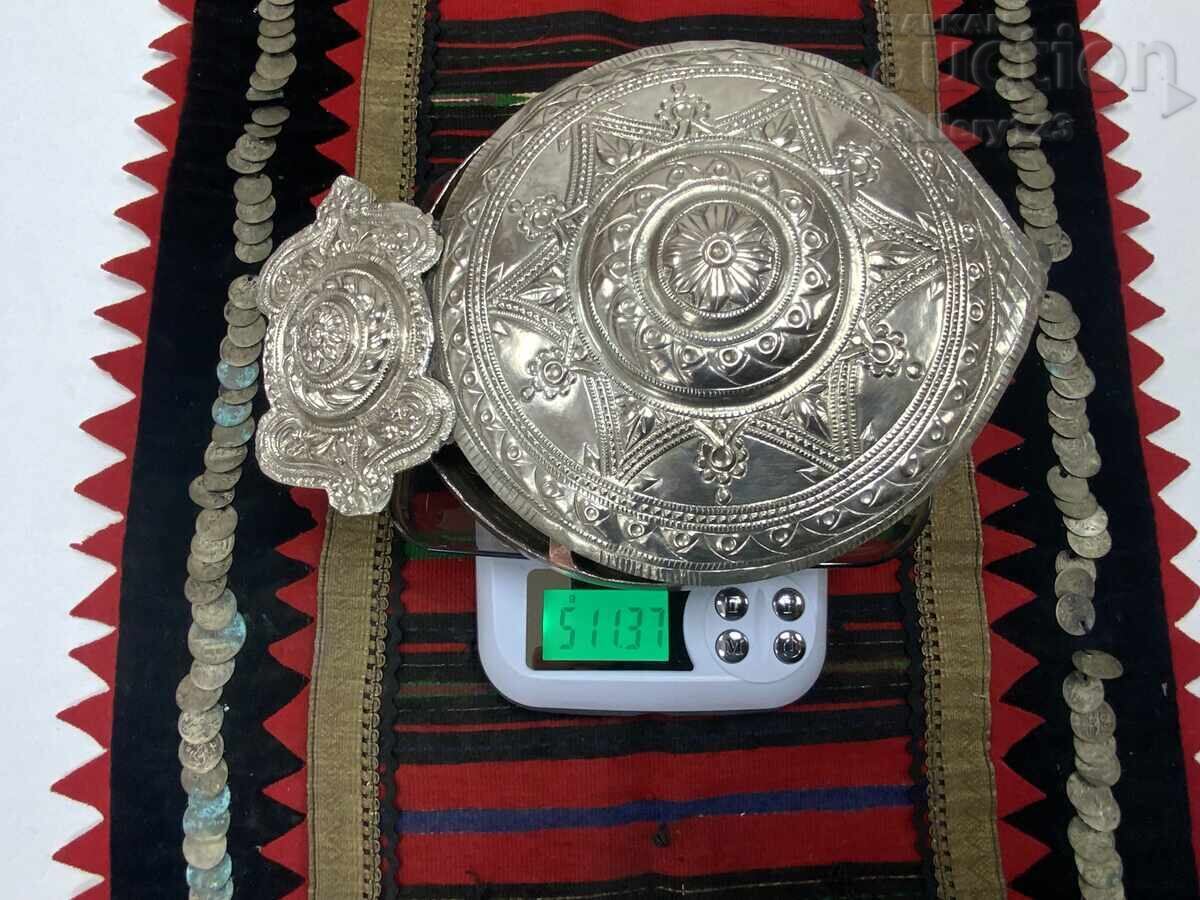 Huge Revival-era buckle Macedonia silver cut wrought - 8