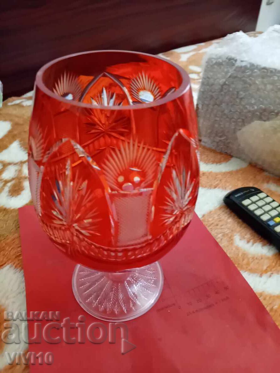 Antique Bohemian Glass Cup, Double Layer Crystal with price € 40.00 | 78.23 BGN